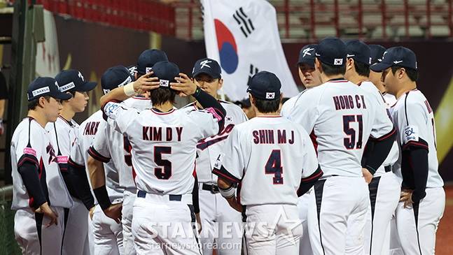 한국 야구 대표팀 선수단. /사진=김진경 대기자