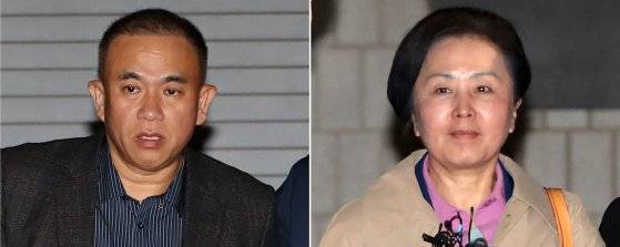 윤석열 대통령 부부 공천 개입 의혹의 핵심 인물인 명태균(왼쪽) 씨와 김영선 전 국민의힘 의원이 14일 오후 공천을 대가로 정치자금을 주고받은 혐의(정치자금법 위반)로 경남 창원시 성산구 창원지방법원에서 열린 구속 전 피의자 심문(영장실질심사)을 마친 후 각각 대기 장소인 창원교도소로 가기 위해 호송차로 이동하고 있다. 뉴스1