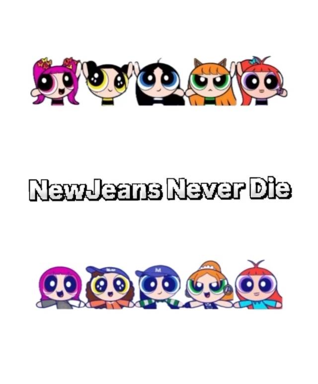 "뉴진스는 절대 죽지 않아" 문구가 담긴 파워퍼프걸 포스터 / 민희진 어도어 전 대표 인스타그램