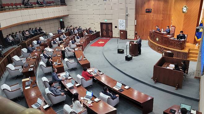 군산시의회 본회의장. 군산시의회 제공