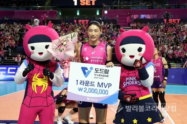 흥국생명 김연경, 여자부 1라운드 MVP 시상.