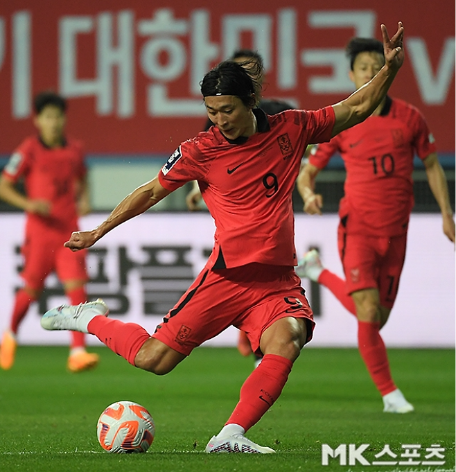 한국 축구 대표팀 스트라이커 조규성. 사진=천정환 기자