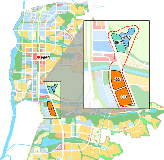 동탄2 종합병원 건립 패키지형 개발사업 위치도. [사진=LH]