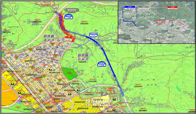 경남 창원 북부순환도로 2단계 구간 계획노선안. 창원시 제공