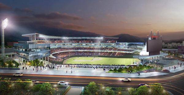 사직야구장 투시도.  부산시 제공