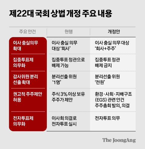 제22대 국회 상법 개정 주요 내용 그래픽 이미지.