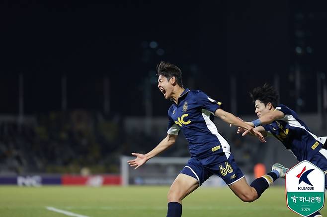 서울 이랜드 백지웅의 골 세리머니 [한국프로축구연맹 제공. 재판매 및 DB 금지]