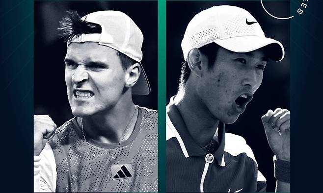 2024 ATP 올해의 신인상 후보 멘식과 샹쥔청(오른쪽, 사진=X/ATP Tour))