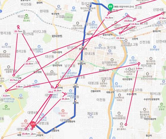 지난해 10월 불법사채 피해자가 모인 온라인 카페에 올라온 스마트출금 ATM 좌표. '불법사채 피해사실 공유' 네이버 카페 캡처