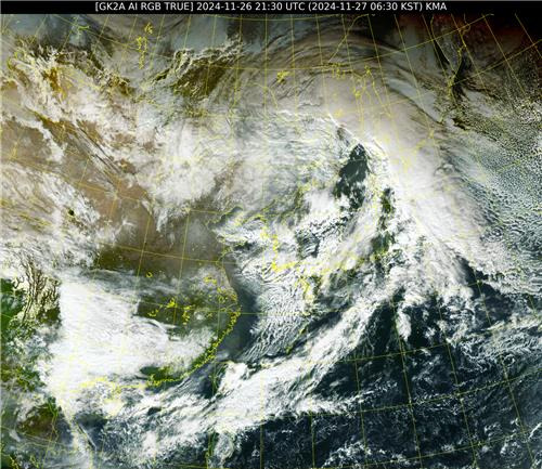 27일 오전 6시 30분 한반도 주변 위성사진. [국가기상위성센터 제공. 재판매 및 DB 금지]