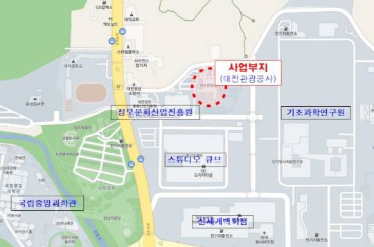 융복합 특수영상 콘텐츠 클러스터 위치도. 대전시 제공