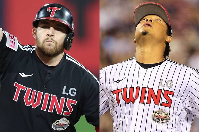 왼쪽부터 LG 오스틴, 에르난데스. LG 트윈스 제공