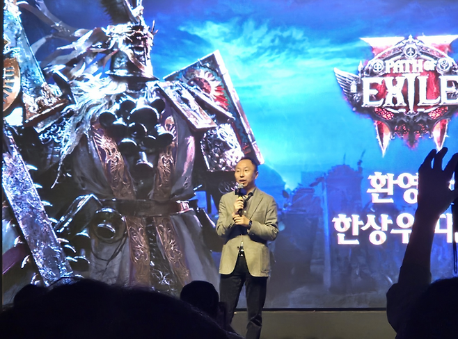 한상우 카카오게임즈 대표가 29일 서울 성수동 보테가마지오에서 진행된 ‘패스 오브 엑자일 2(이하 POE 2)’ 국내 미디어 간담회에서 인사말을 하고 있다. ⓒ데일리안 민단비 기자