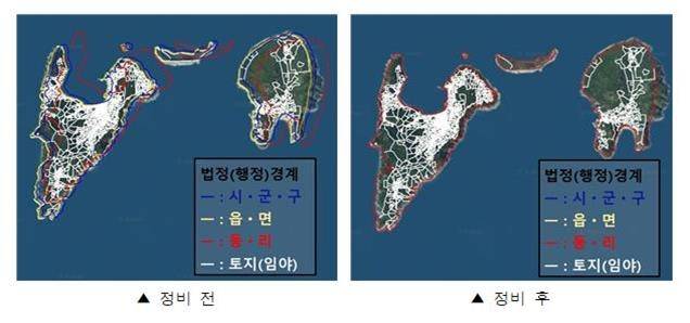 여수시 삼산면 손죽리 일원 정비 전후 [여수시 제공. 재판매 및 DB 금지]