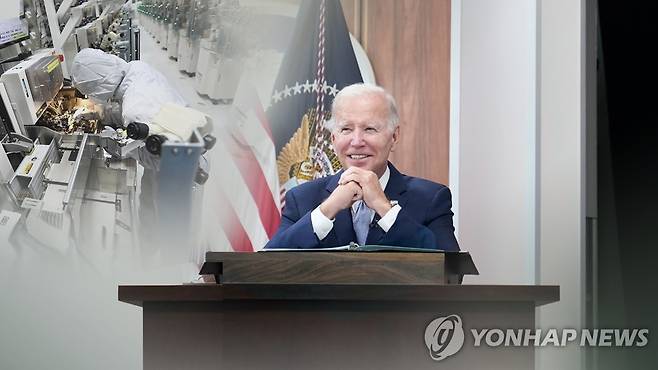 중국 견제' 반도체지원법 미 의회 문턱 넘어…바이든, 미소로 화답(CG) [연합뉴스TV 제공]