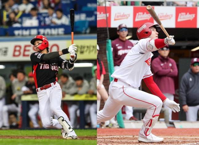 박찬호(왼쪽)와 박성한. /사진=KIA 타이거즈, SSG 랜더스 제공