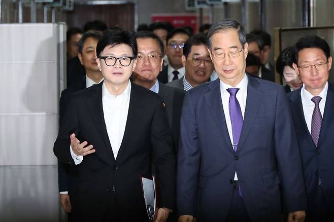 한동훈 국민의힘 대표와 한덕수 국무총리 ⓒ뉴시스