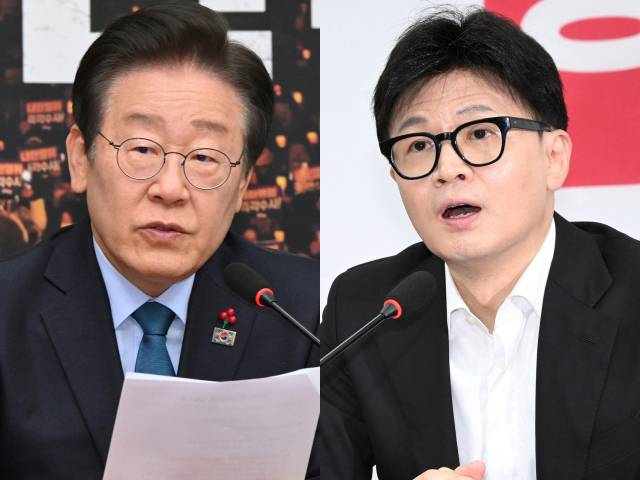 이재명(왼쪽) 더불어민주당 대표와 한동훈 국민의힘 대표. 오승현 기자