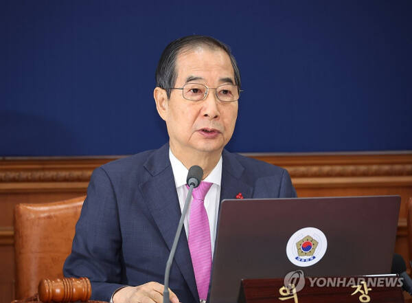 한덕수 국무총리가 10일 서울 종로구 정부서울청사에서 열린 국무회의에서 발언하고 있다. 연합뉴스