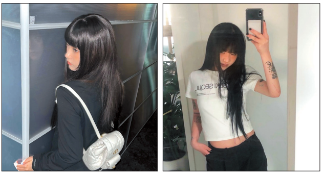 코이세이오 제품을 입은 뉴진스 해린(왼쪽)과 미세키서울 제품을 입은 인플루언서 서지수   [각 인스타그램 캡처]