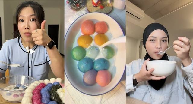 외국인들이 ‘꿀떡 시리얼’을 먹고 있는 모습. 틱톡 영상 캡처