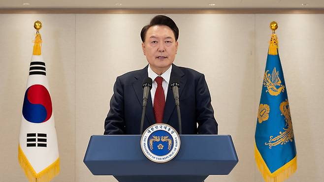 담화하는 윤석열 대통령 [대통령실 제공]