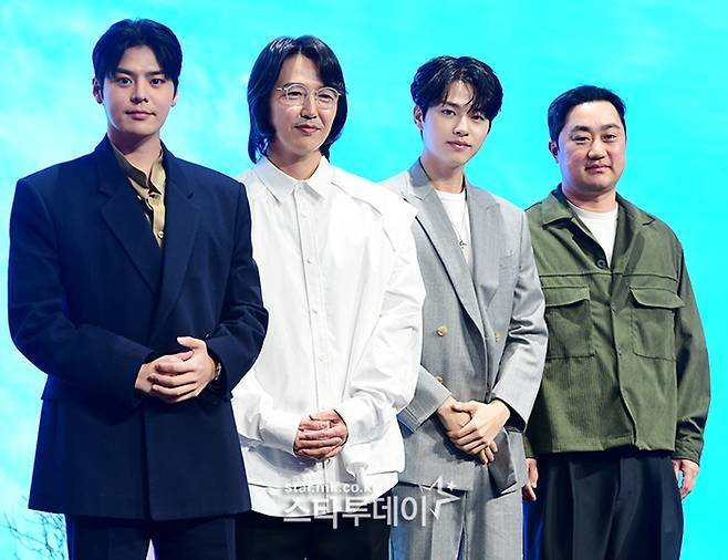 ‘나미브’ 제작발표회에 참석한 배우 려운(왼쪽부터), 윤상현, 이진우, 강민구 감독. 사진|강영국 기자