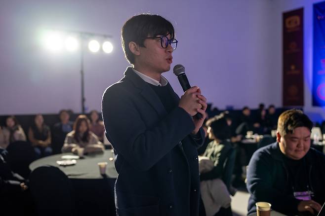 '서울 대학생 미래 리더와의 간담회'에서 발언하는 숭실대 총학생회장 윤재영씨 [서울시 제공. 재판매 및 DB 금지]
