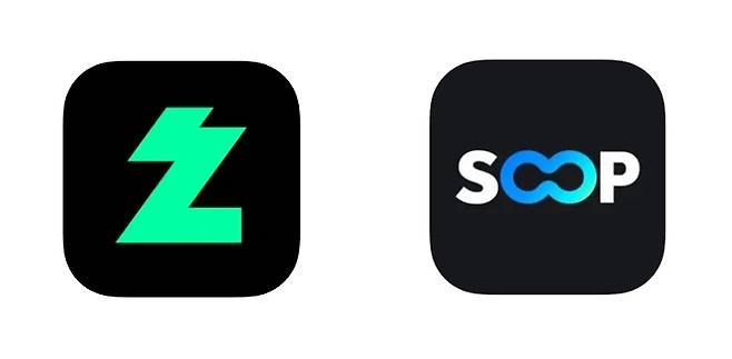 네이버 치지직(왼쪽), SOOP 앱 이미지. /사진제공=각 사.