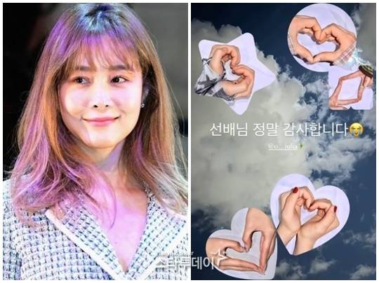 뉴진스가 옥주현에게 손하트를 보냈다. 사진l스타투데이DB, 뉴진스 새 SNS 캡처