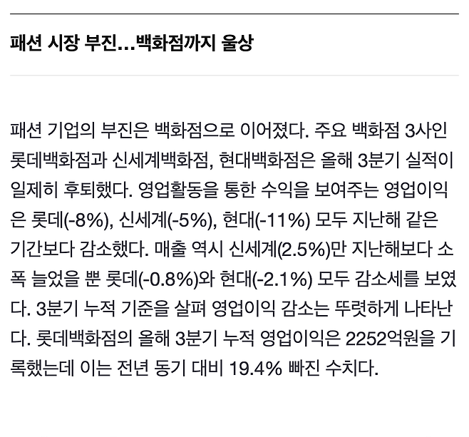 Screen Shot 2024-12-19 at 2.09.49 AM.png 역대급 내수한파...패션시장부터 도미노 위기