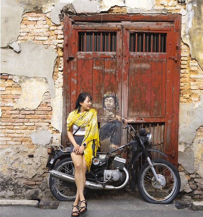 페낭 조지타운 빈티지 벽화[함영훈 기자]