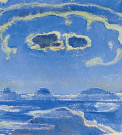 달빛 속의 아이거, 묀히, 융프라우(1908).