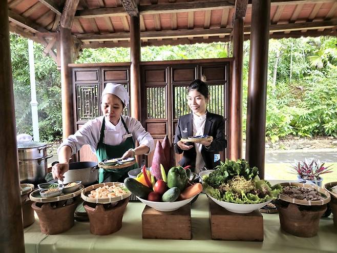 베트남 중부 음식 조리.