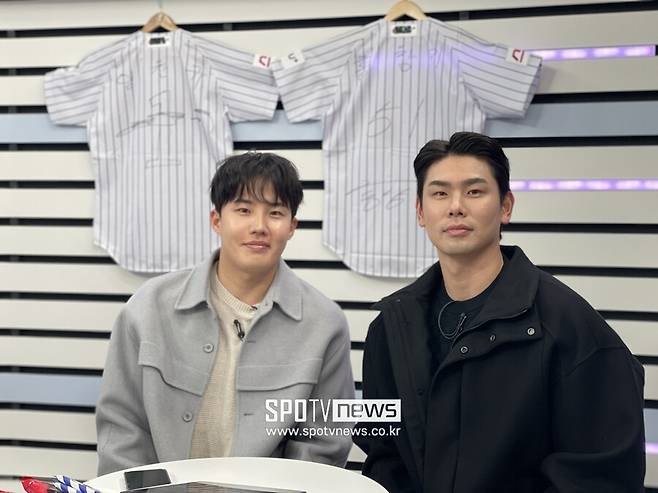 ▲ LG 임찬규와 홍창기가 22일 SPOTV NOW 'SPOTIME Talk'에 출연했다. ⓒ 신원철 기자