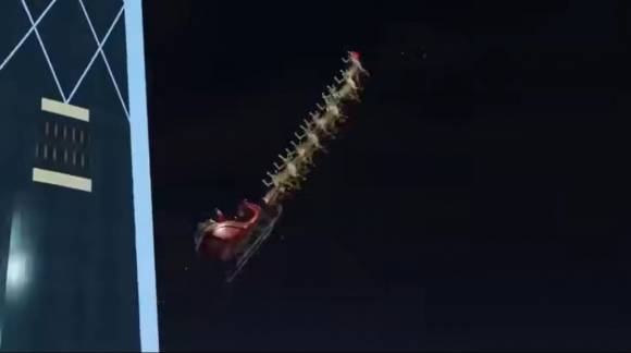 롯데월드타워 지나는 산타. NORAD 공식 인스타그램 영상 캡처