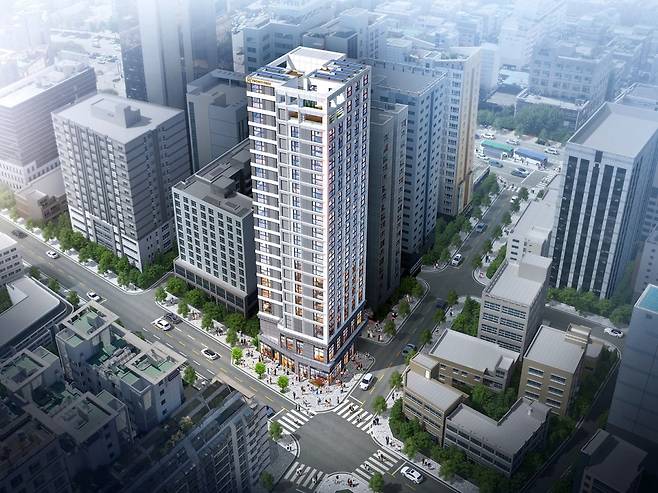 디유니크 강동 투웨니퍼스트 오피스텔 조감도. 대명이십일 제공