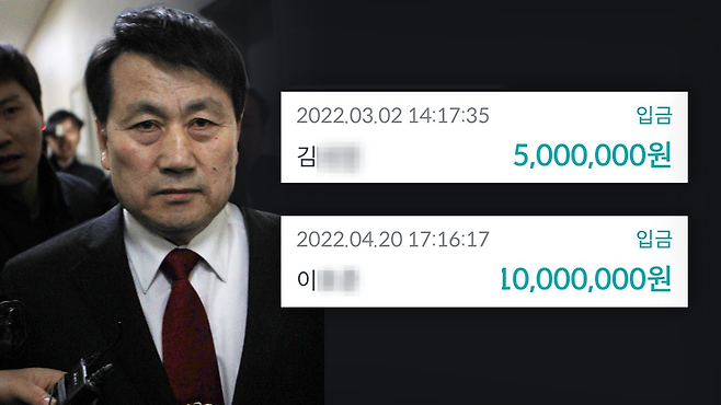 강혜경 씨가 뉴스타파에 제공한 박재기 씨의 차명 입금 내역 2건. 박 씨는 매번 차명으로 입금했다고 한다. 홍준표 여론조사비 대납 총액은 차명 입금 탓에 아직까지 정확히 파악되지 않는다.&nbsp;&nbsp;