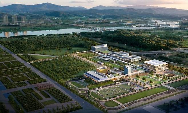 Aerial view of the National Museum Complex of Korea in Sejong (National Agency for Administrative City Construction)