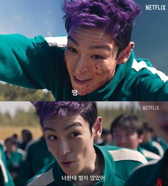 '오징어 게임2' 공개 전부터 인맥 논란이 불거졌던 탑(최승현)이 공개 후에는 발연기로 작품에 재를 뿌렸다. /넷플릭스