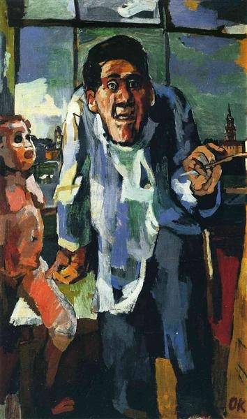 오스카 코코슈카, '이젤과 함께한 자화상', 1922 ©Leopold Museum, Vienna