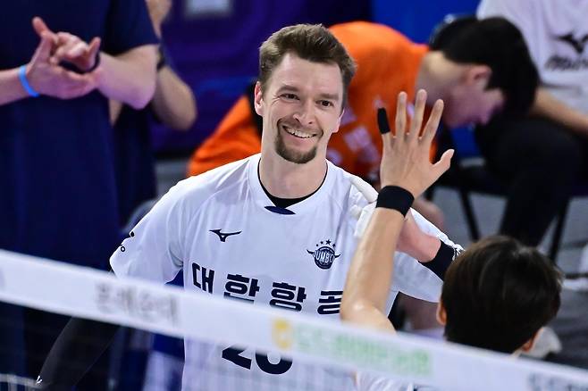 대한항공에서 뛴 막심 [한국배구연맹 제공. 재판매 및 DB 금지]