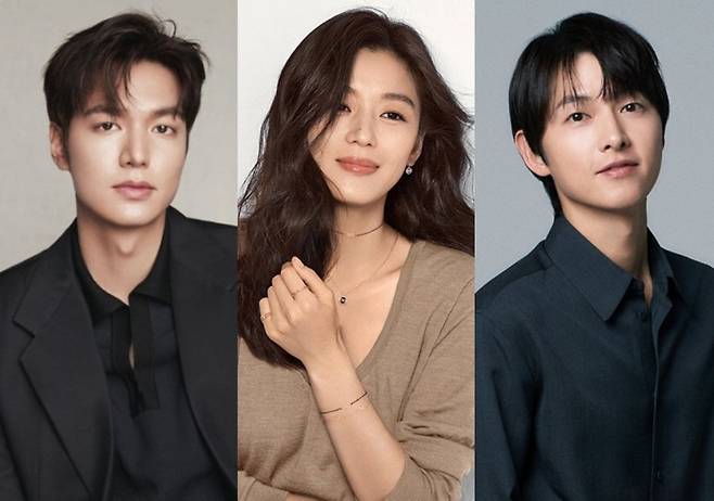 이민호, 전지현, 송중기(왼쪽부터). 각 소속사