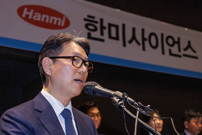 임종훈 한미사이언스 대표이사가 지난 2024년 11월 7일 오후 서울 여의도 글래드 호텔에서 열린 기업가치 제고를 위한 한미그룹 밸류업 및 중장기 성장전략 기자회견에 참석해 경영권 관련 발언을 하고 있다./연합뉴스