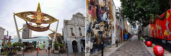 중앙시장(왼쪽)과 차이나타운 거리[사진/백승렬 기자]