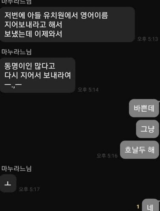 아들 유치원에서 쓸 영어 이름 작명하기