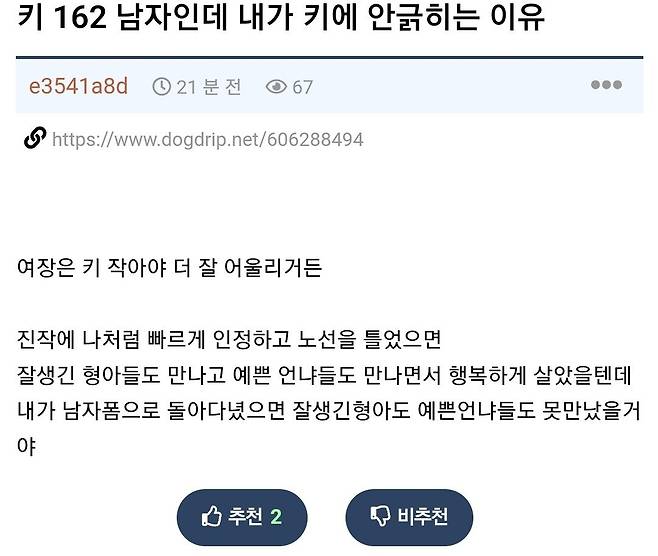 Screenshot_20250105_181631_Chrome.jpg 키 162 남자인데 내가 키에 안긁히는 이유