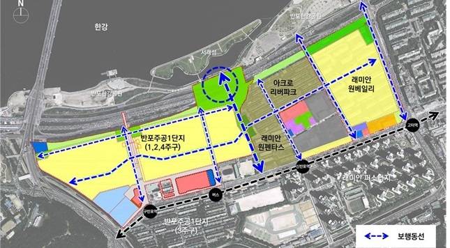서울시 도시계획위원회는 한강공원으로의 보행 접근성 향상을 요구했고 2017년 이를 반영한 정비계획이 수립됐다. 지난해 6월 선정된 공모전 당선작에도 이 내용이 반영됐다. /자료=서울시