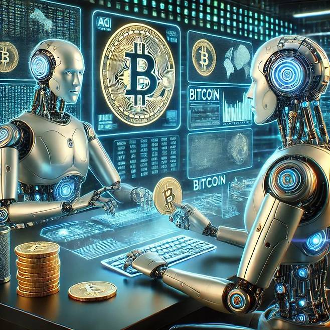 웹3 업계에 ‘AI 에이전트’가 급부상하고 있다. 사진은 오픈AI ‘챗GPT’로 제작한 AI 에이전트 간의 비트코인 거래 이미지.