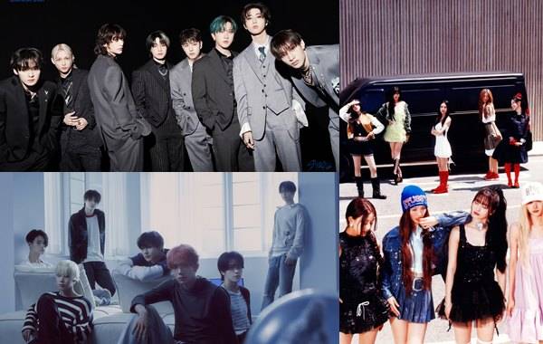 (왼쪽부터 시계방향) 스트레이 키즈, 트와이스, 엔하이픈 / 사진=JYP엔터테인먼트, 빌리프랩